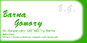 barna gomory business card
